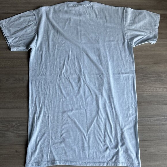 Vintage Jerzees Blank Baby Blue Shirt One Size Fits All Big Tall Single Stitch - Picture 7 of 7